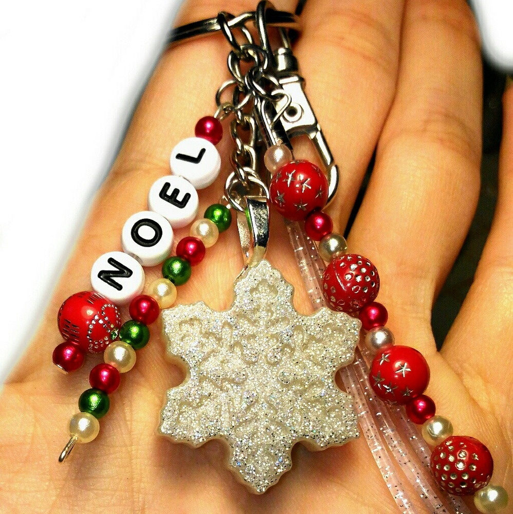 Snowflake purse/planner Charm Keychain